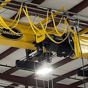 Wire rope Yale hoist on a CraneWerks crane